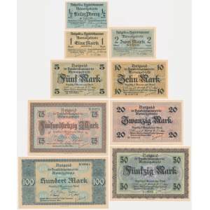 Memel, lot 1/2-100 Mark 1922 (9 pcs.)