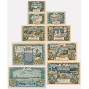 Memel, lot 1/2-100 Mark 1922 (9 pcs.)