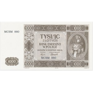 Krakowiak, 1,000 gold 1941 - MCSM 880 -.