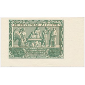 50 złotych 1936 - AB - awers bez głównego druku -