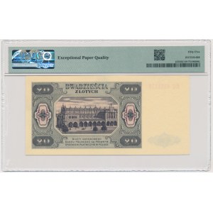 20 złotych 1948 - EC - PMG 55 EPQ - papier prążkowany