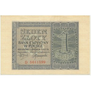 1 gold 1940 - D -.