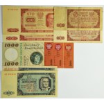 Set, 5-1,000 zloty 1948-65 (9 pieces).