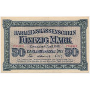 Kowno, 50 mark 1918 - F -