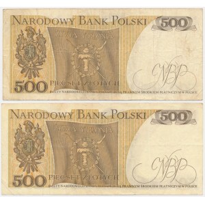Set, 500 gold 1974 - B and D - (2 pieces).
