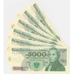 Set, 5,000 zl 1988 - CT - (6 pieces).
