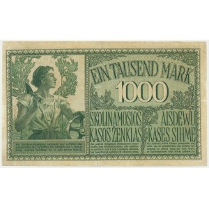 Kowno, 1.000 Mark 1918 - A - 7 digit series - green signatures - PMG 45