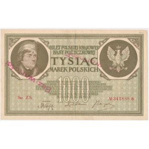 1,000 marks 1919 - Ser.ZS - No value -.