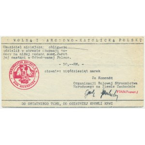 Combat Organization of the Western Territories, a brick for 50 marks