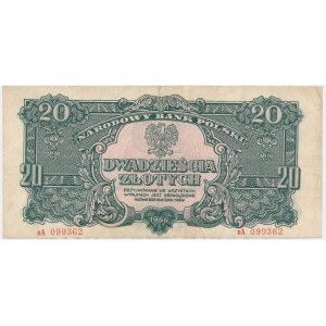 20 złotych 1944 ...owe - bA - rzadsza odmiana
