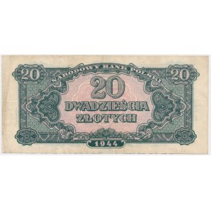 20 złotych 1944 ...owe - bA - rzadsza odmiana
