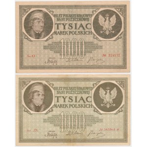 Set, 1,000 marks 1919 - Ser.O and Ser.ZN (2 pieces).