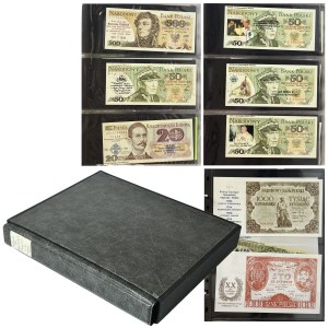 Satz, gedruckte und ausgefallene Banknoten in einem Schuber (ca. 180 Stück).
