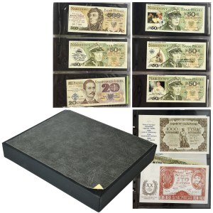 Satz, gedruckte und ausgefallene Banknoten in einem Schuber (ca. 180 Stück).
