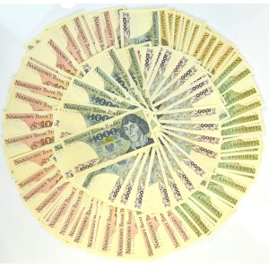 Set, 50-1,000 zl 1982-88 (approx. 130 pieces).