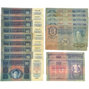 Austria, set 10-20 Kronen 1904-15 (16 pcs.)