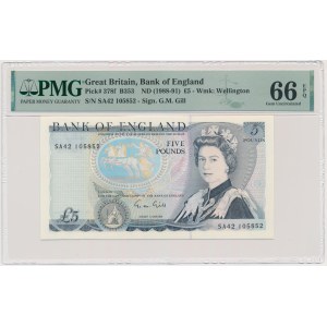Regno Unito, 5 sterline (1988-91) - PMG 66 EPQ