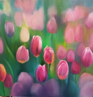 Anna Kołakowska, Field of pink tulips, 2024