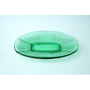 Glass platter , Futerko - HSG Ząbkowice - E. Trzewik-Drost - green