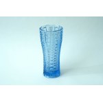 Glass vase , "Pearl - HSG Ząbkowice - J.S. Drost - blue