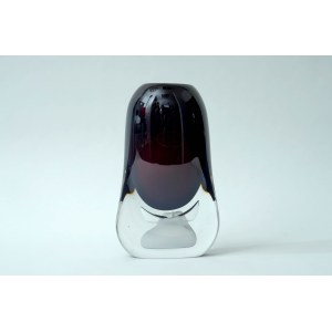 Glass vase - A. Jablonski - maroon