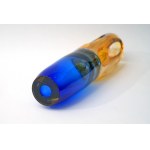 Glass art form - A. Jablonski - blue and yellow