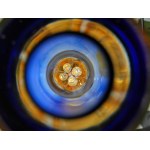 Glass art form - A. Jablonski - blue and yellow