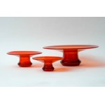 3 Glass platters - antico glass - Sudetes?