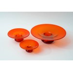 3 Glass platters - antico glass - Sudetes?