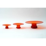 3 Glass platters - antico glass - Sudetes?