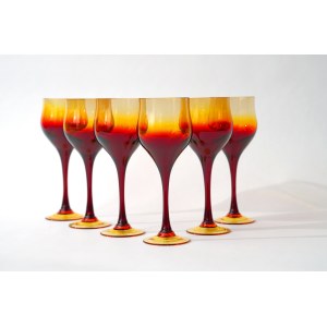 6 glass goblets - HS Sudetes - Z. Horbowy - 19,7 cm