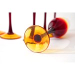 6 gobelets en verre - HS Sudety - Z. Horbowy - flammé - 24 cm