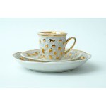 Porcelain coffee trio , "Domino" - Steatite Katowice - Z. Buksowicz