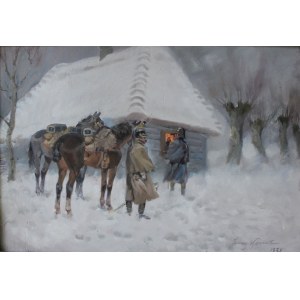Jerzy Kossak, Patrol przed chatą, 1938