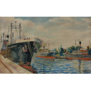 Antoni Wippel, švédska loď Arabert v prístave Gdynia, 1947