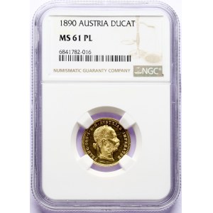 Austria Ducato 1890 NGC MS 61 PL