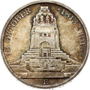 Germania Sassonia 3 marco 1913 E Battaglia di Lipsia