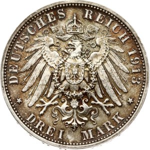 Germania Sassonia 3 marco 1913 E Battaglia di Lipsia