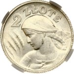 Poland 2 Zlote 1924 Paris NGC UNC DETAILS