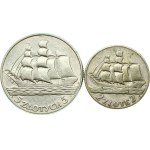 Poland 2 & 5 Zlotych 1936 Gdynia Seaport Lot of 2 coins