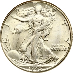 USA 1/2 Dollar 1945 D NGC MS 65