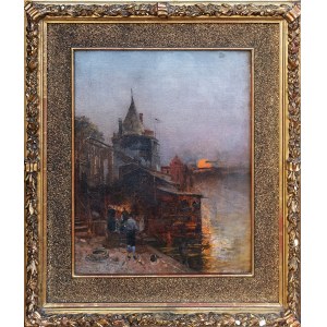 Painter INDEPENDENT, ca. 1890, Sunset over a canal, 1897?