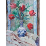 Jeanne BESNARD-FORTIN (1892 - 1978), Bouquet of poppies in a vase