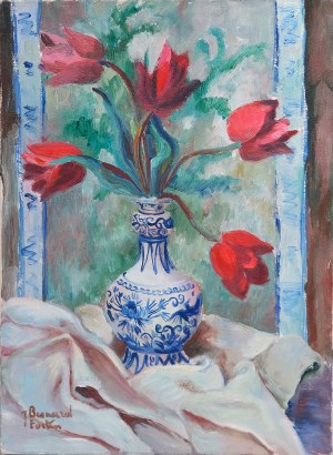 Jeanne BESNARD-FORTIN (1892 - 1978), Bukiet maków w wazonie