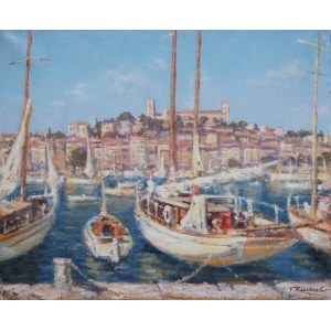 Vasa NEUBERT (1917-1996), Słoneczny dzień w porcie w Saint Tropez, ok 1950