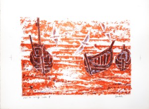 Gabriel ZENDEL (1906 - 1992), Łodzie na czerwonym morzu