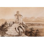 James Duffield HARDING (1797/98 - 1863), Landscape from Italy, monks