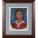 Jakub Zucker (1900 Radom - 1981 New York), Portrait of a girl in a red dress.