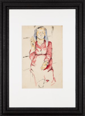 Maria Melania Mutermilch \ Mela Muter (1876 Warszawa - 1967 Paryż), Postać kobieca z uniesioną prawą ręką, lata 40. XX w.