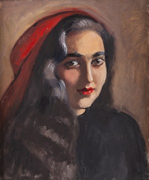 Henryk Berlewi (1894 Warszawa - 1967 Paryż), Portret dziewczyny z czerwonymi ustami